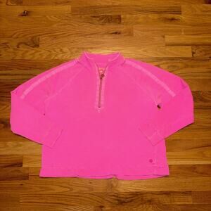 WOMANS LILLY PULITZER LUXLETIC ROUSSEAU PINK ASHLEE HALF ZIP 1/2 L/S Size XL